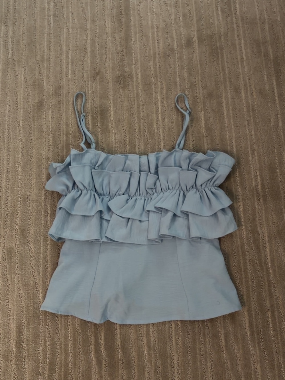 Blue Ruffle Top